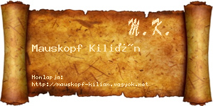 Mauskopf Kilián névjegykártya